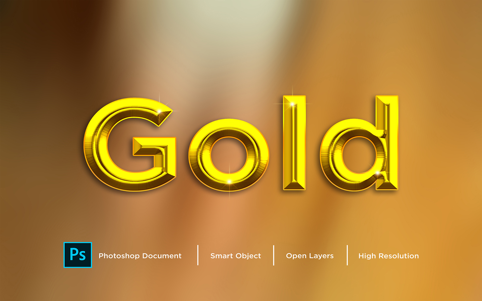 Gold Text Effect Design Photoshop Layer Style Effect - Illustration