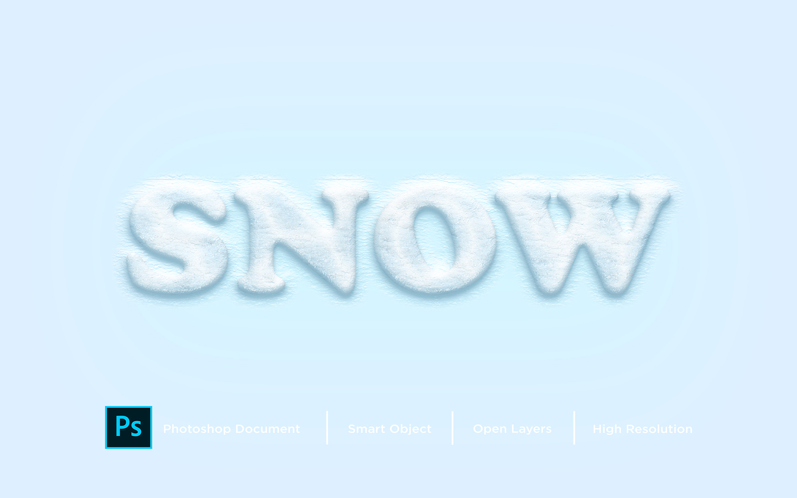 Snow Text Effect Design Photoshop Layer Style Effect - Illustration