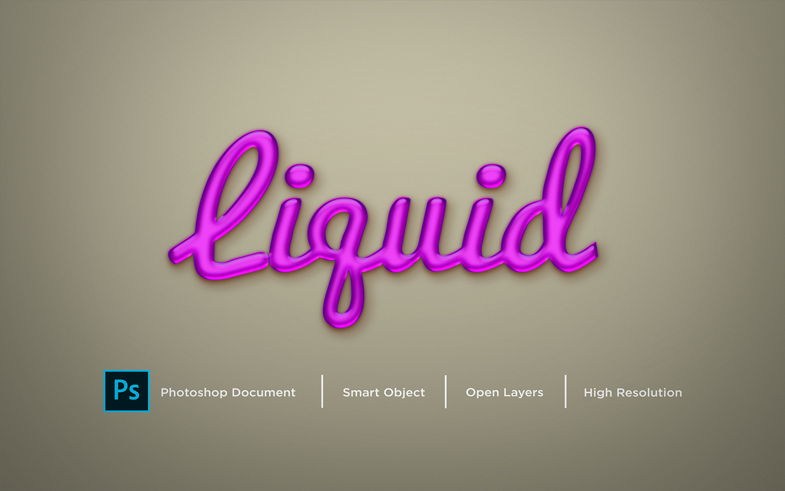 Liquid Text Effect Design Photoshop Layer Style Effect - Illustration