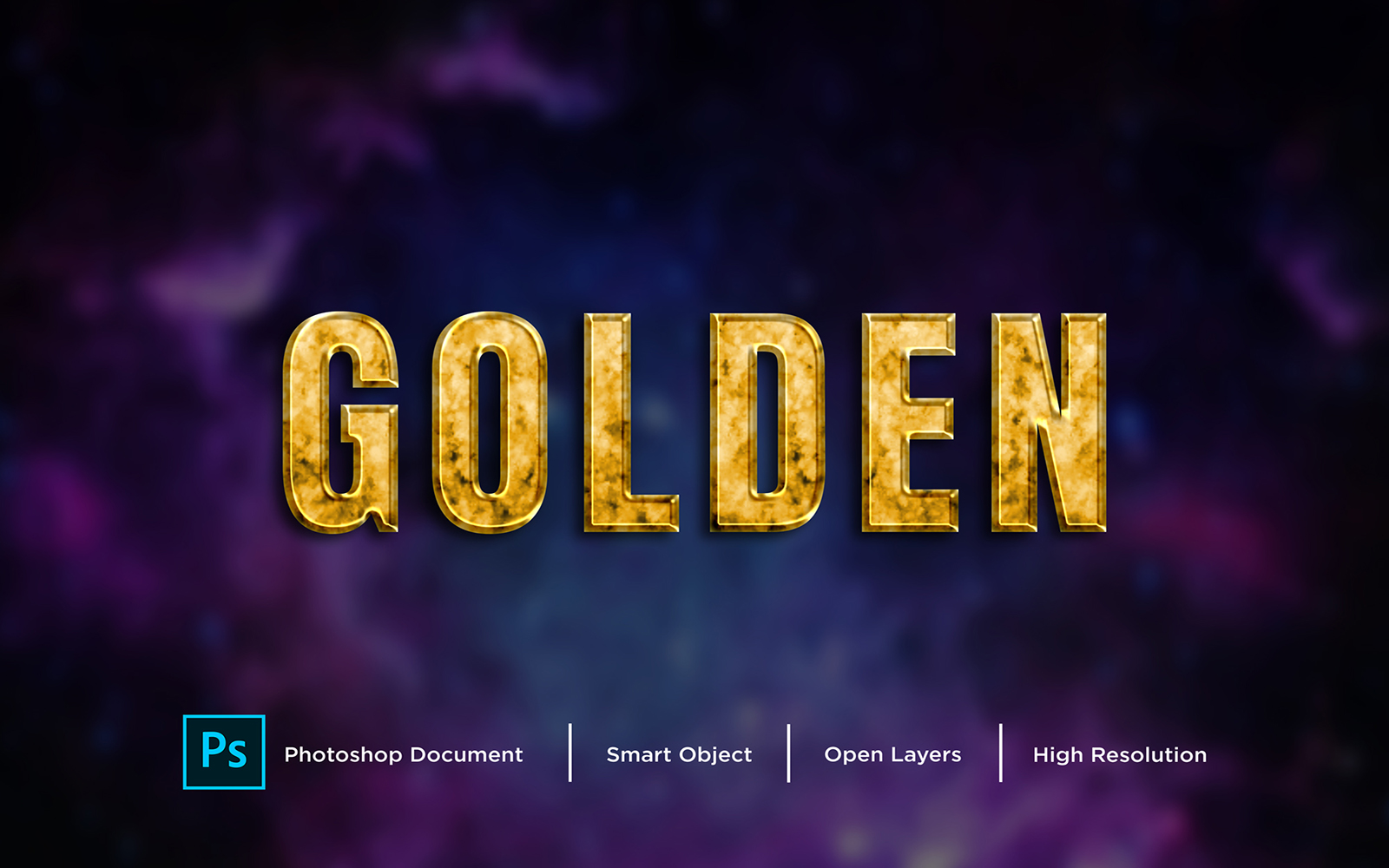 Golden Text Effect Design Photoshop Layer Style Effect - Illustration