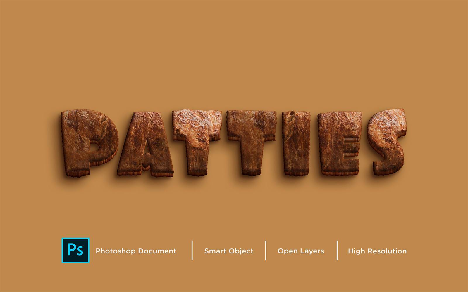 Patties Text Effect Design Photoshop Layer Style Effect - Illustration