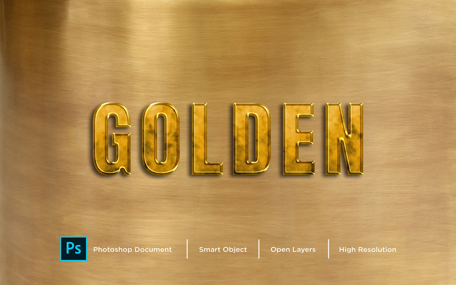 Golden Text Effect Design Photoshop Layer Style Effect - Illustration