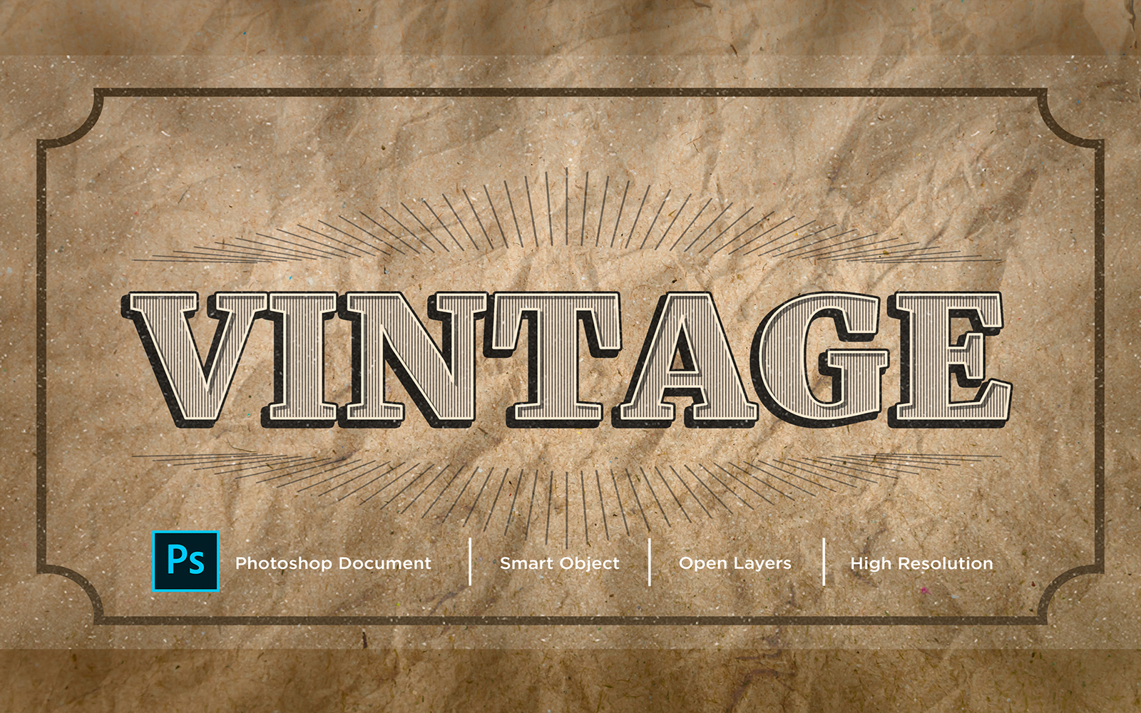 Vintage Text Effect Design Photoshop Layer Style Effect - Illustration