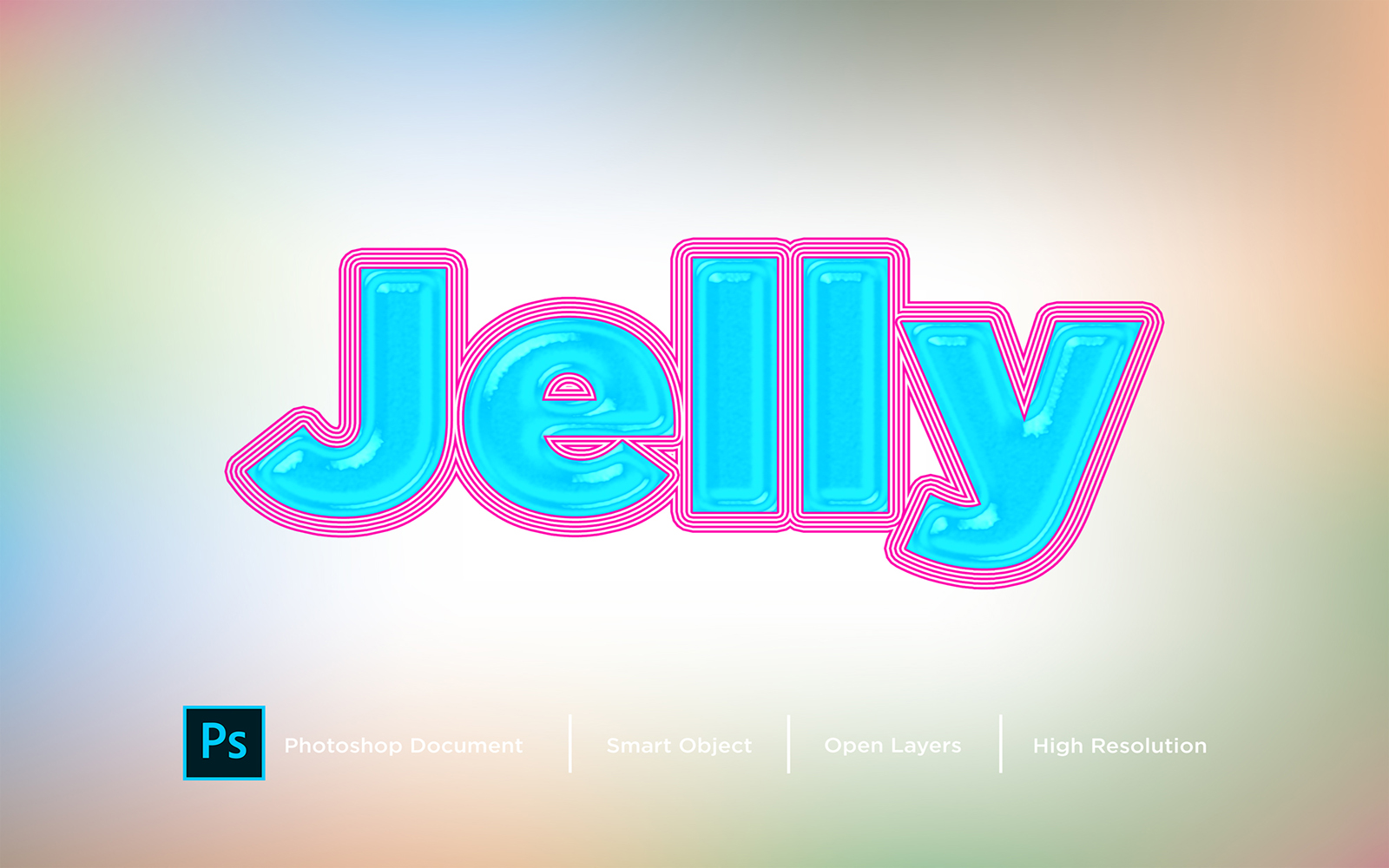 Jelly Text Effect Design Photoshop Layer Style Effect - Illustration