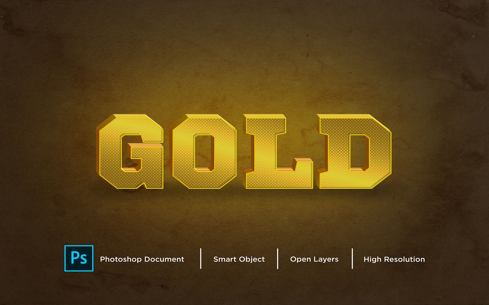 Gold Text Effect Design Photoshop Layer Style Effect - Illustration