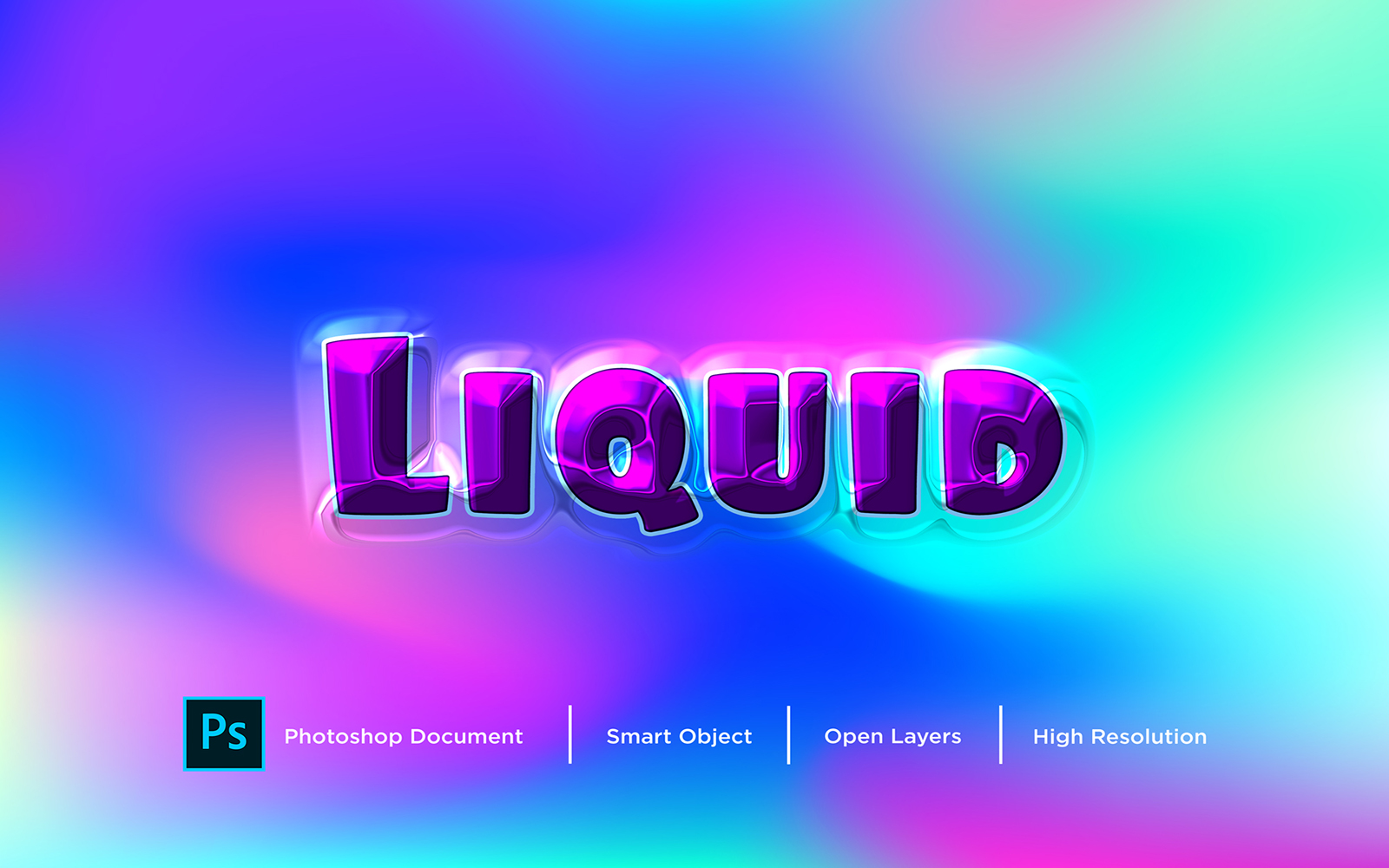 Liquid Text Effect Design Photoshop Layer Style Effect - Illustration