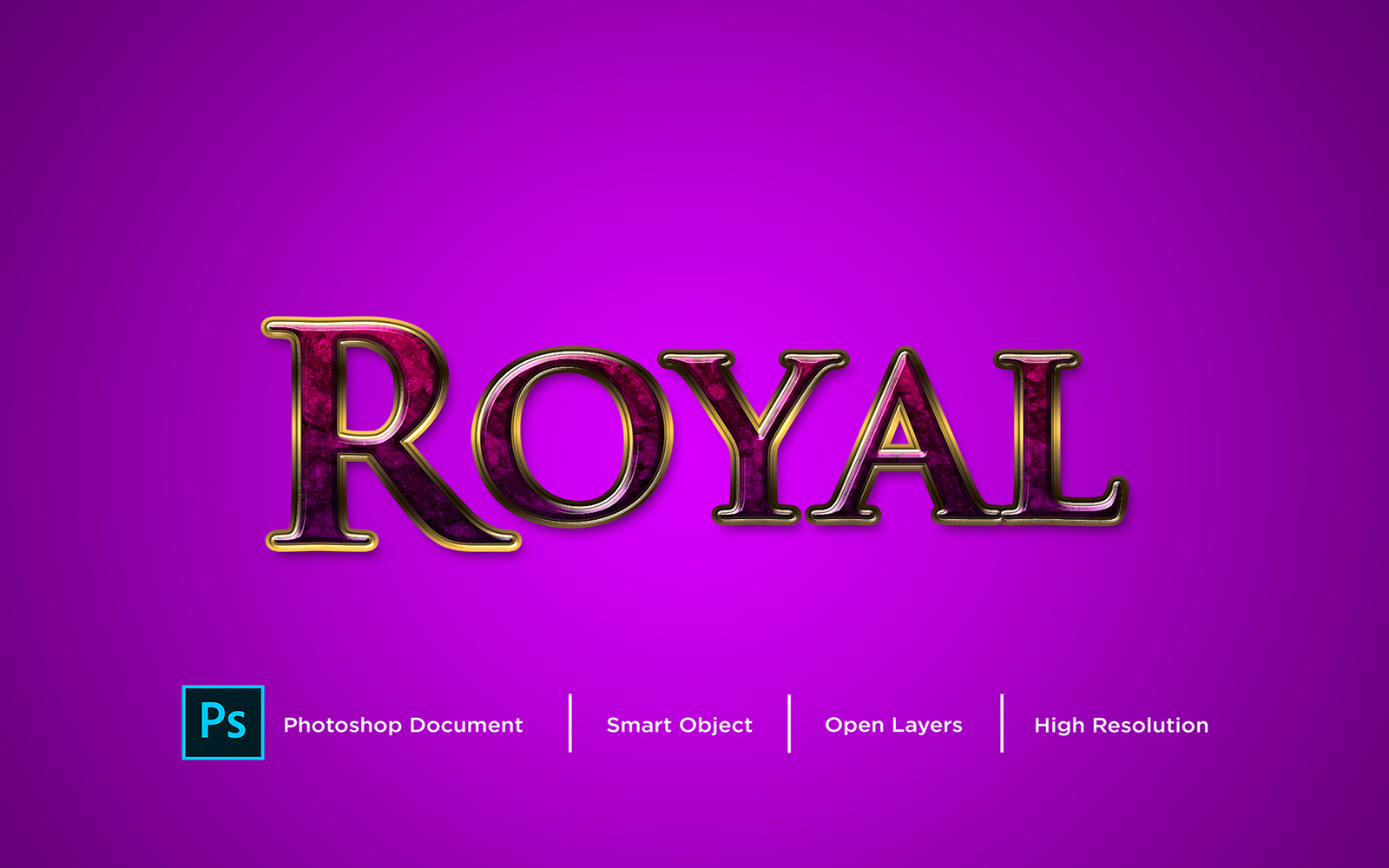 Royal Text Effect Design Photoshop Layer Style Effect - Illustration