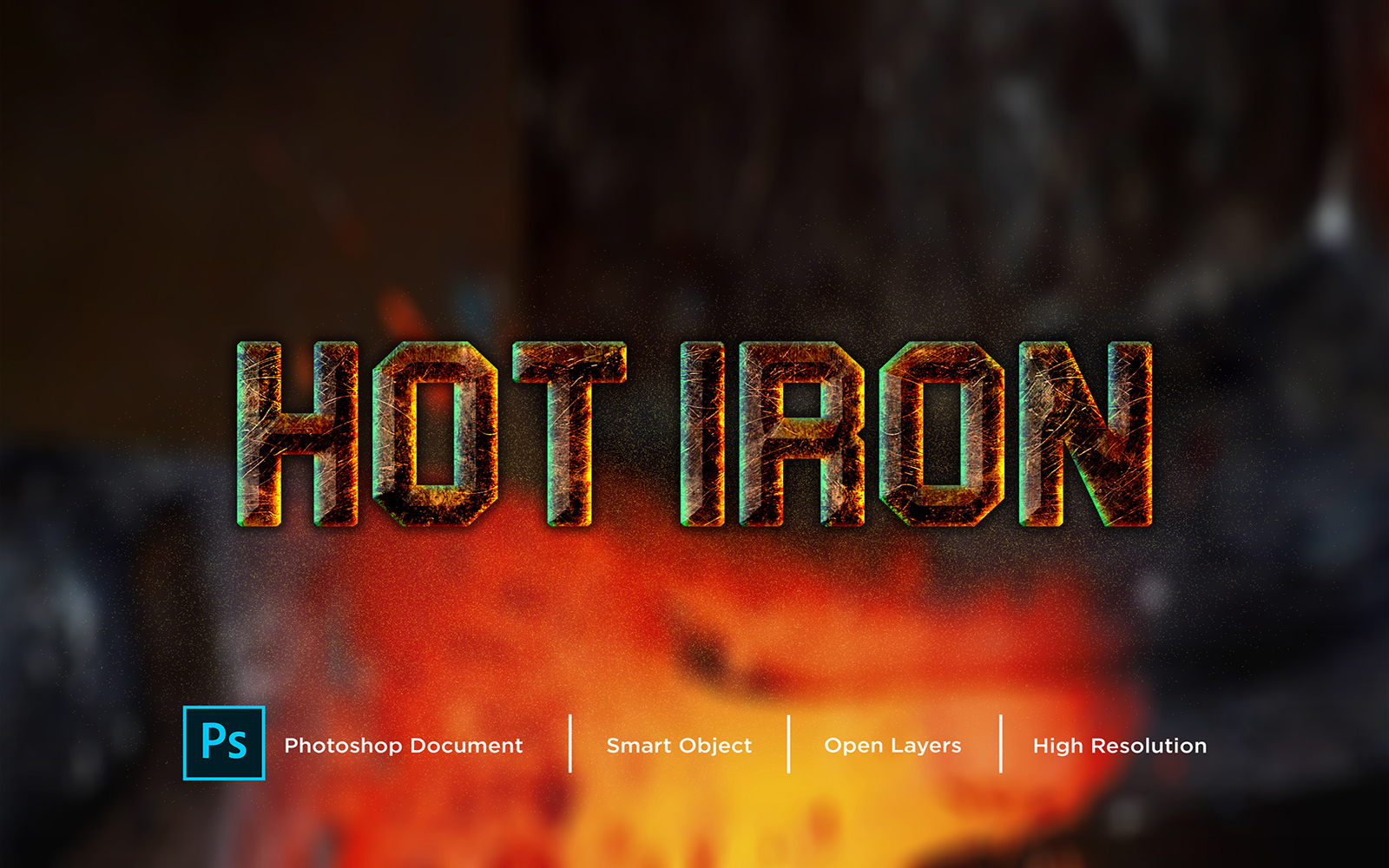 Hot Iron Text Effect Design Photoshop Layer Style Effect - Illustration