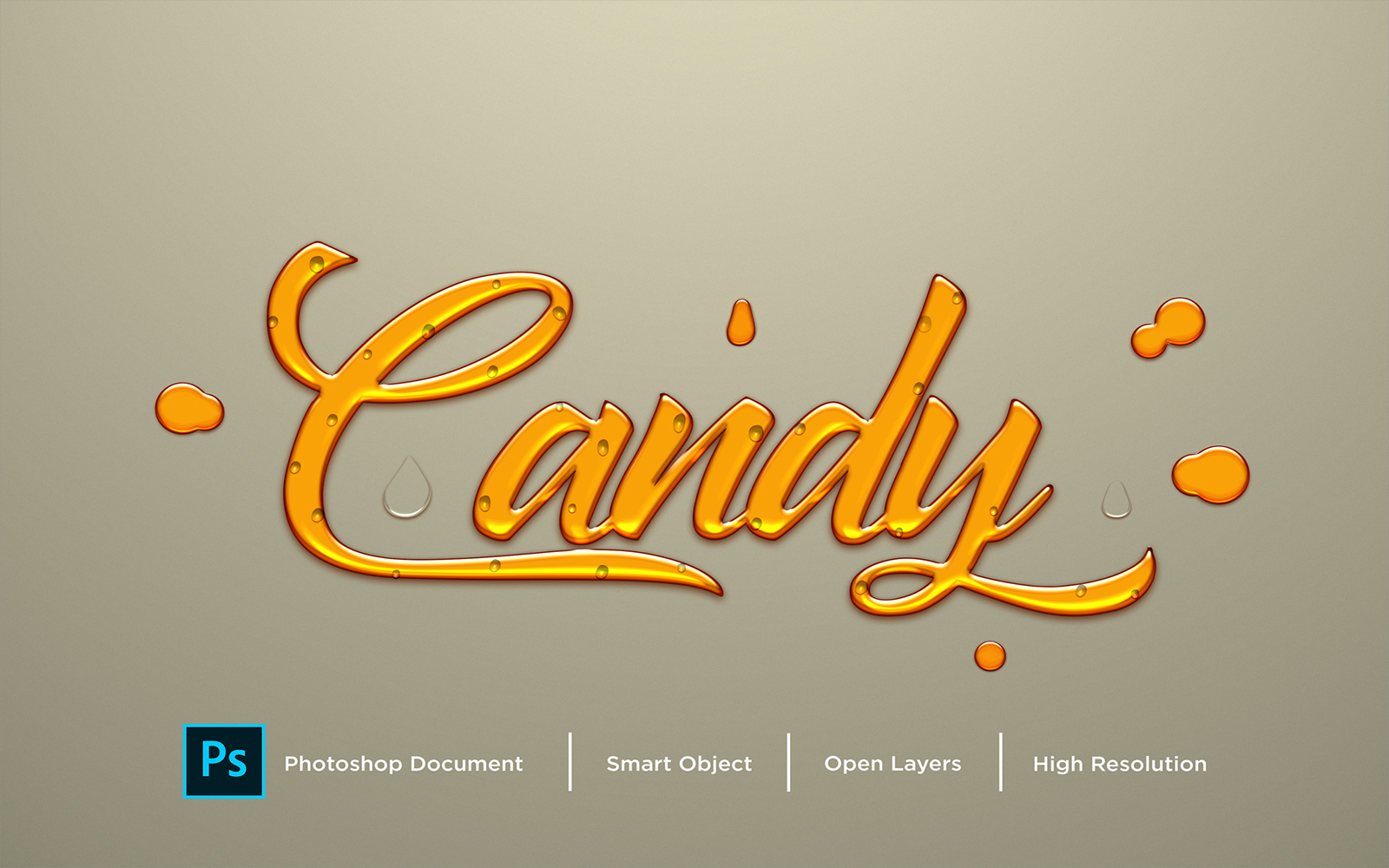 Candy Text Effect Design Photoshop Layer Style Effect - Illustration