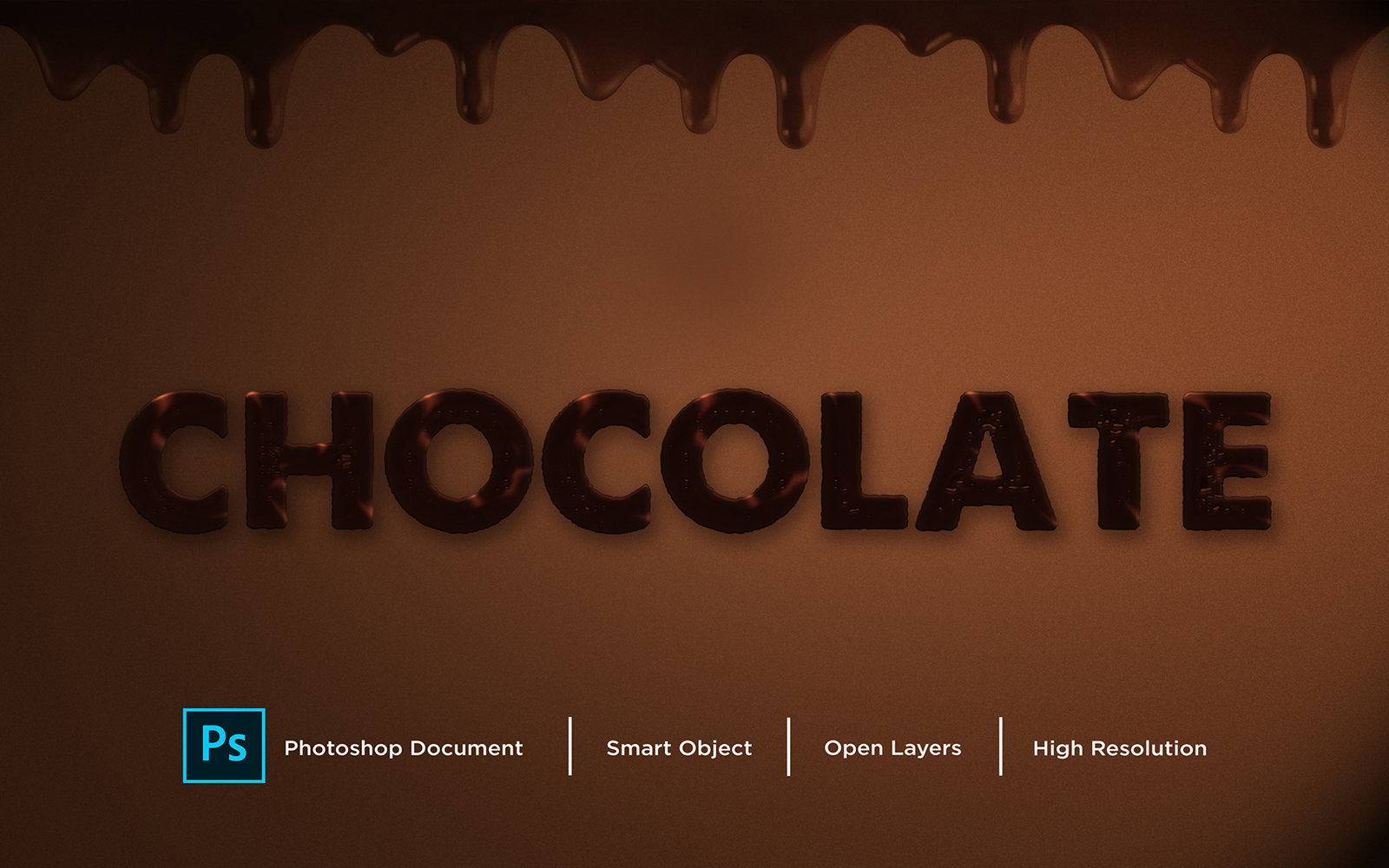 Chocolate Text Effect Design Photoshop Layer Style Effect - Illustration