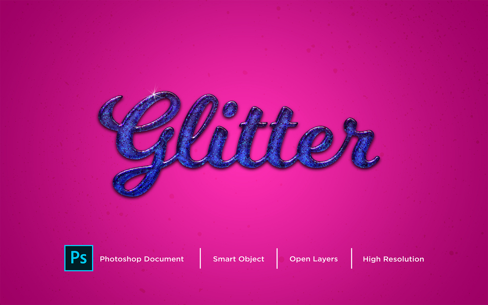 Glitter Text Effect Design Photoshop Layer Style Effect - Illustration