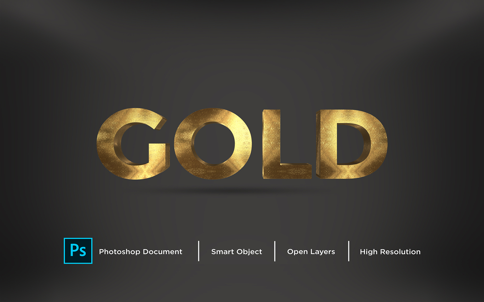 Gold Text Effect Design Photoshop Layer Style Effect - Illustration