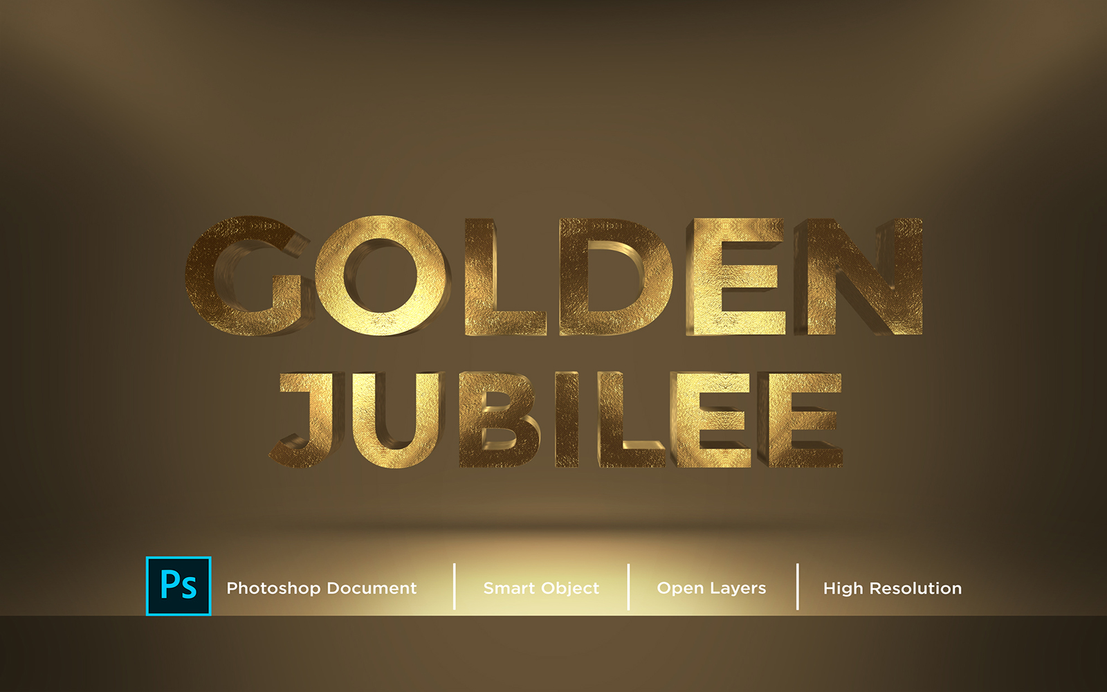 Golden Jubilee Text Effect Design Photoshop Layer Style Effect - Illustration