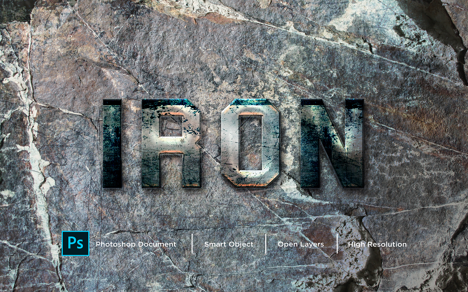 Iron Text Effect Design Photoshop Layer Style Effect - Illustration