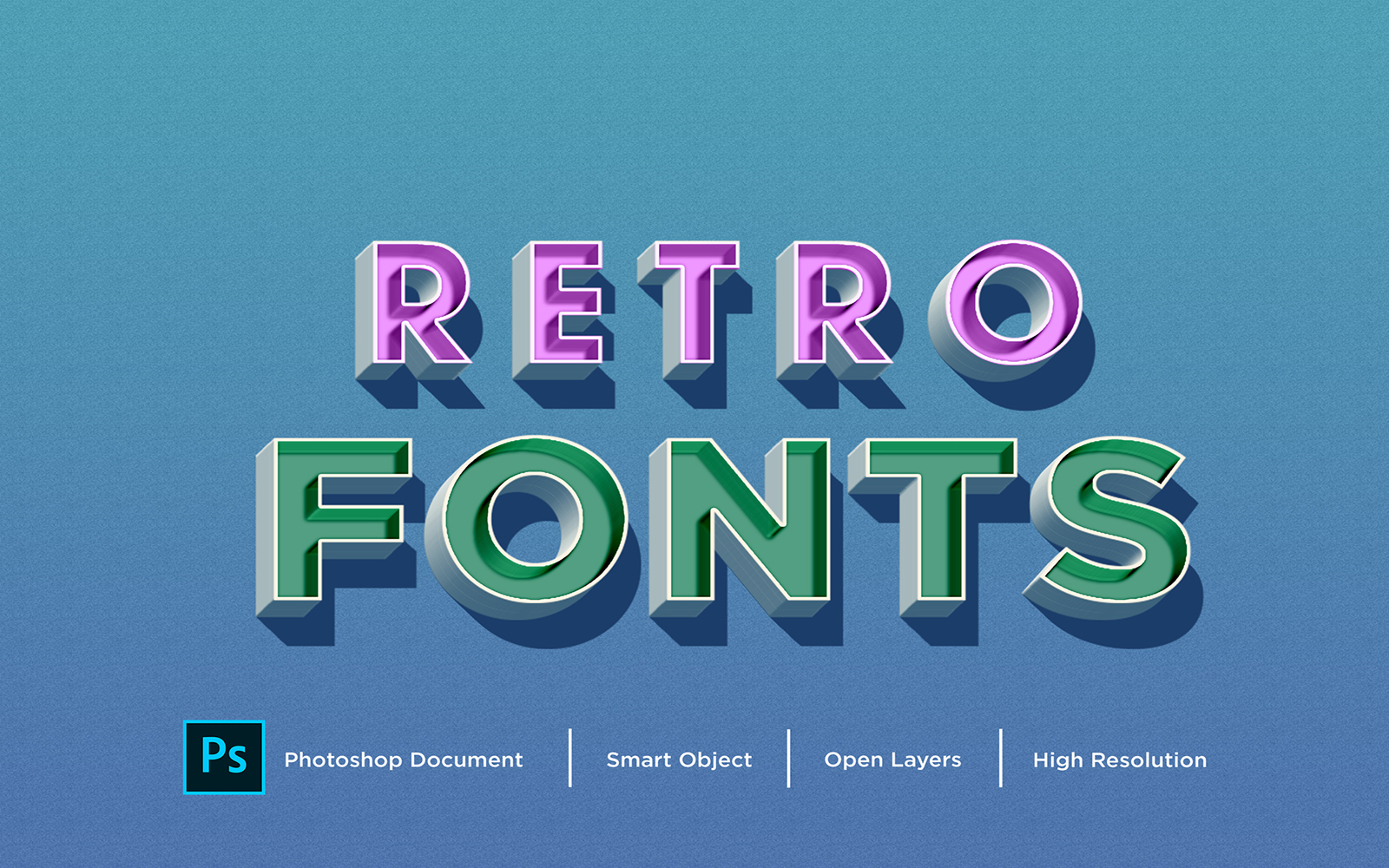 Retro Fonts  Text Effect Design Photoshop Layer Style Effect - Illustration