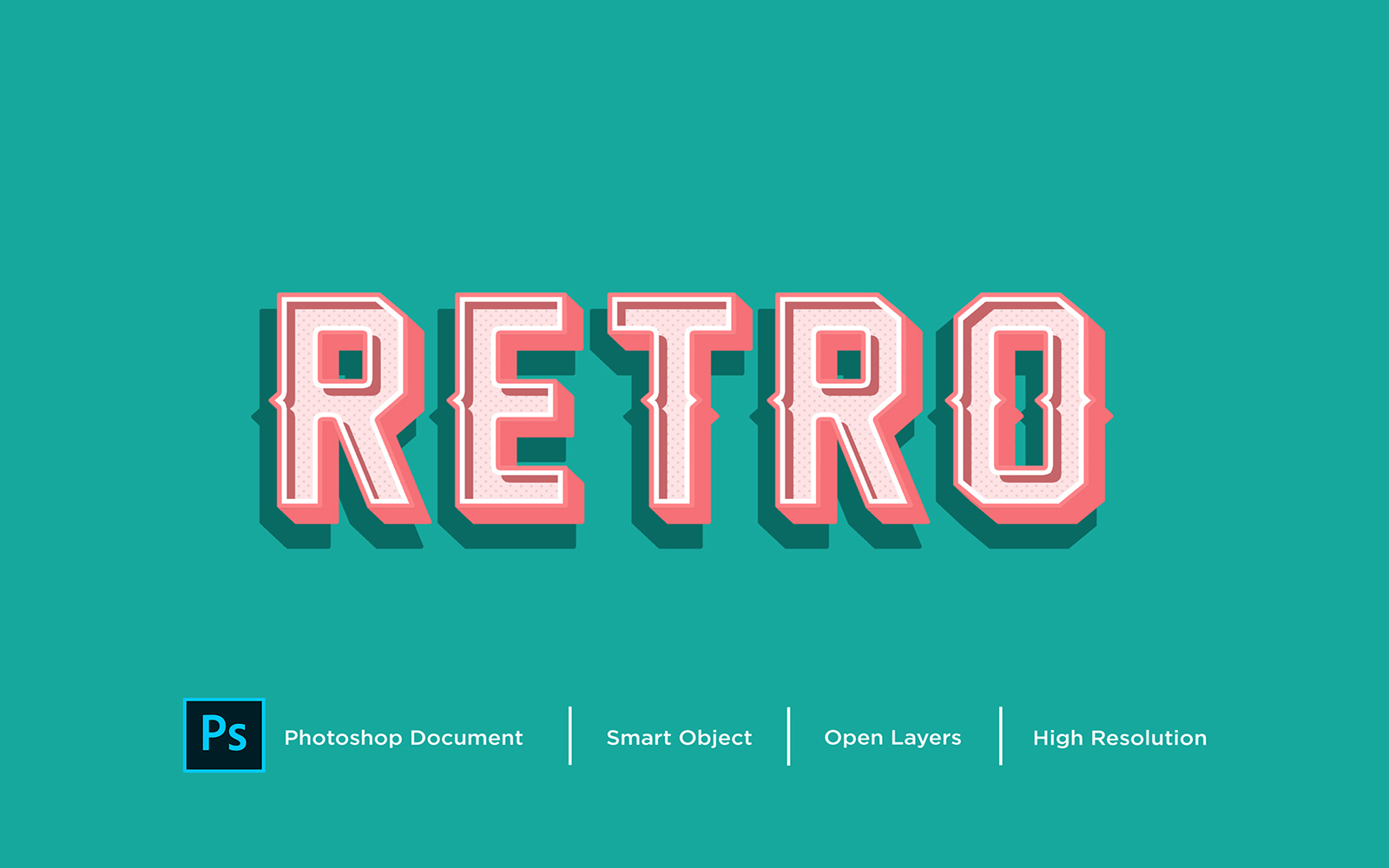 Retro Text Effect Design Photoshop Layer Style Effect - Illustration