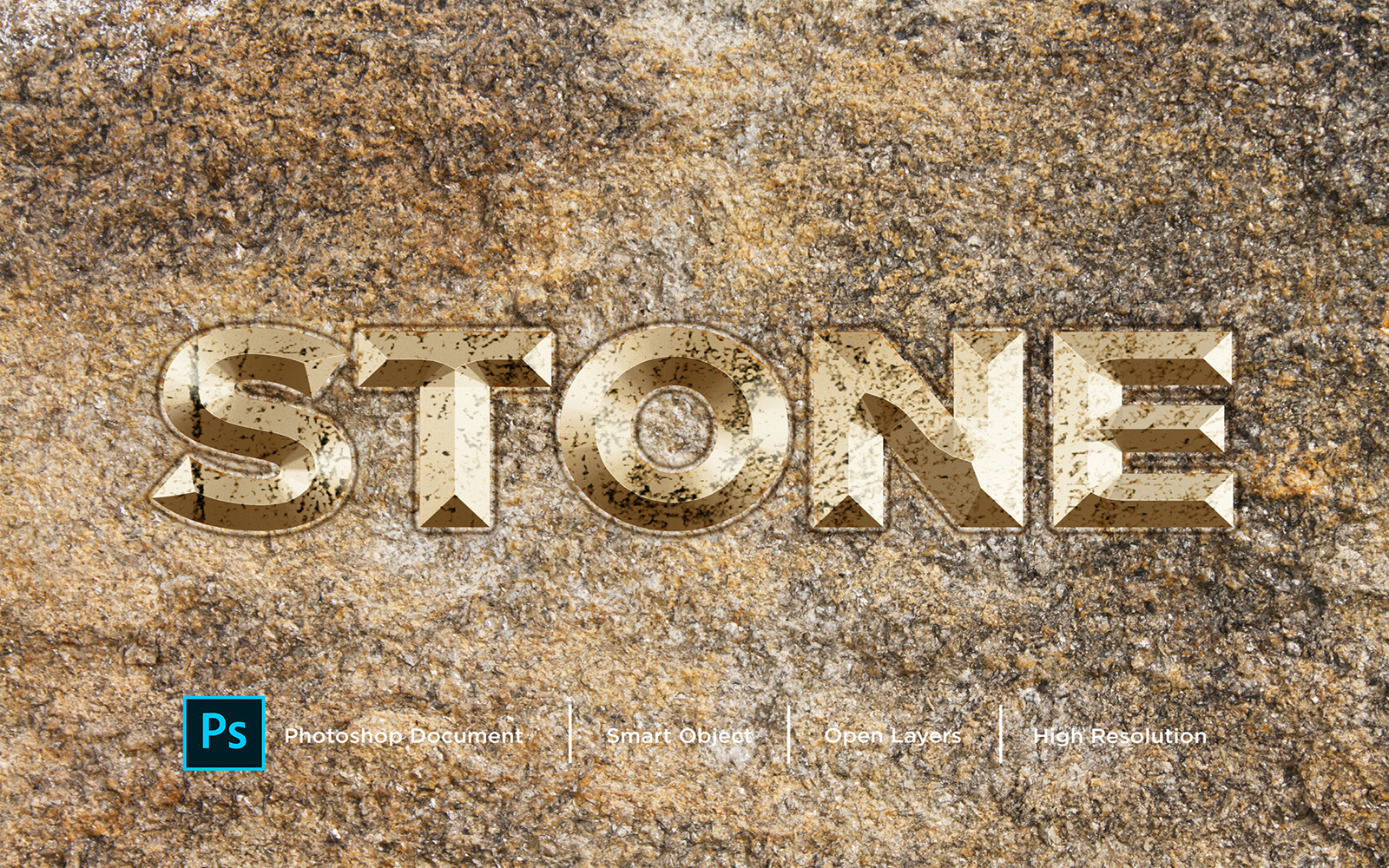 Stone Text Effect Design Photoshop Layer Style Effect - Illustration