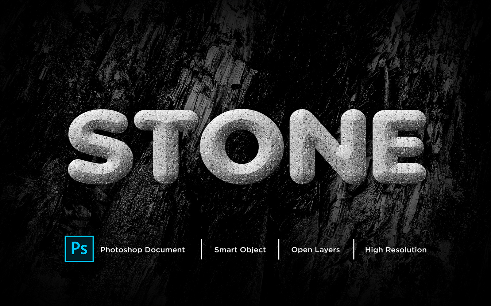 Stone Text Effect Design Photoshop Layer Style Effect - Illustration