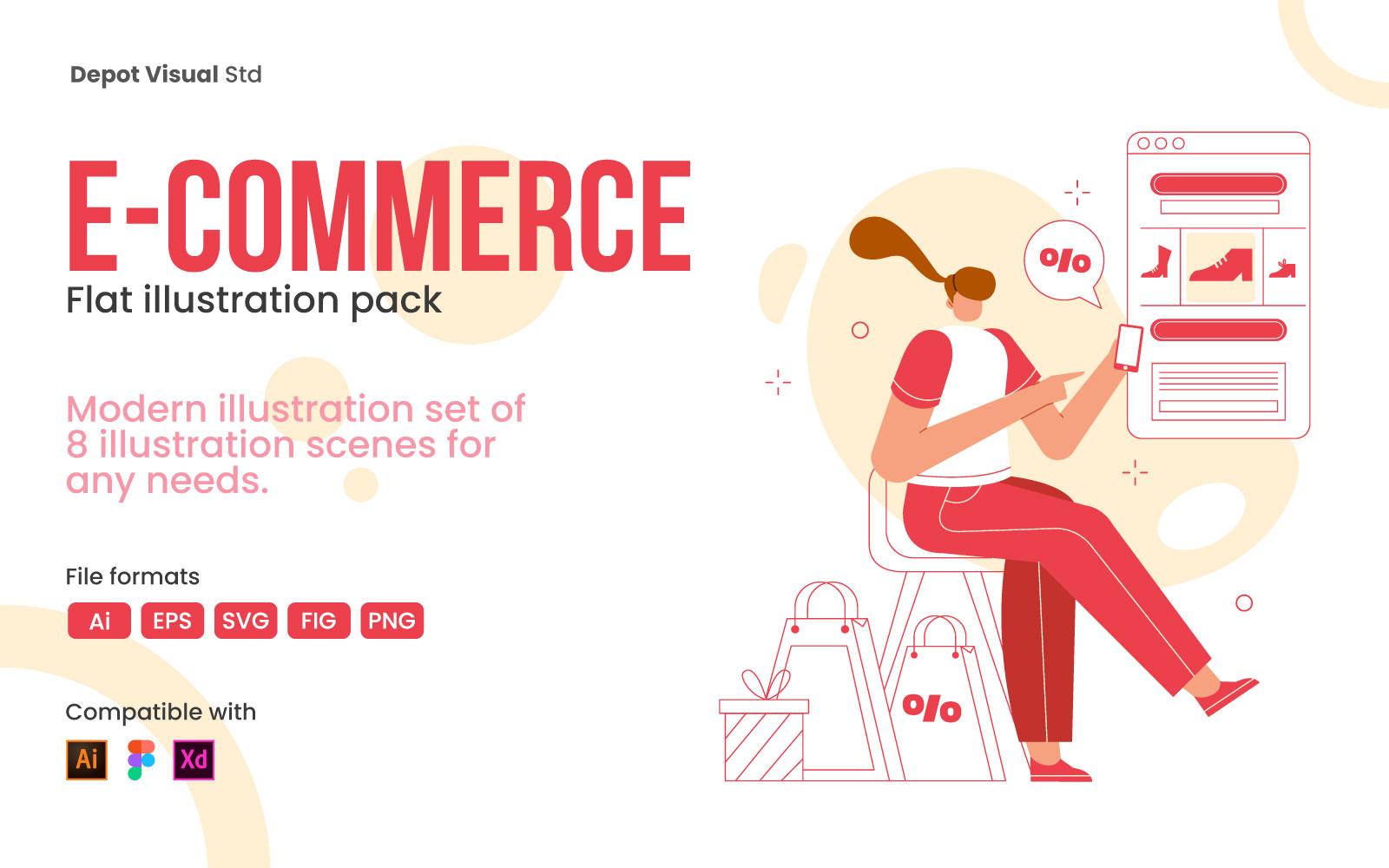 E-commerce Flat  Pack - Illustration