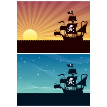 Ship Pirate Illustrations Templates 148307