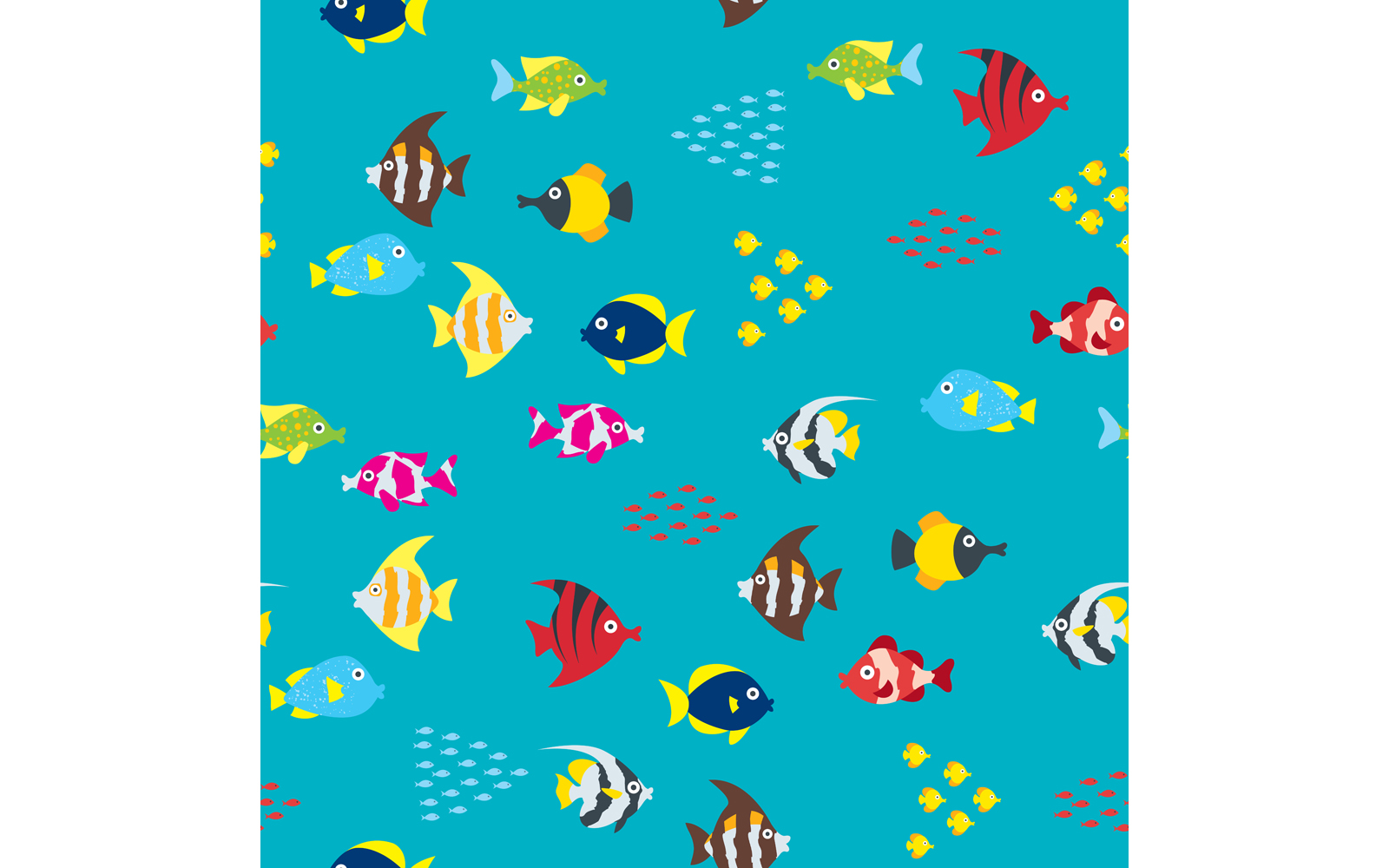 Cartoon Fish Pattern - Illustration