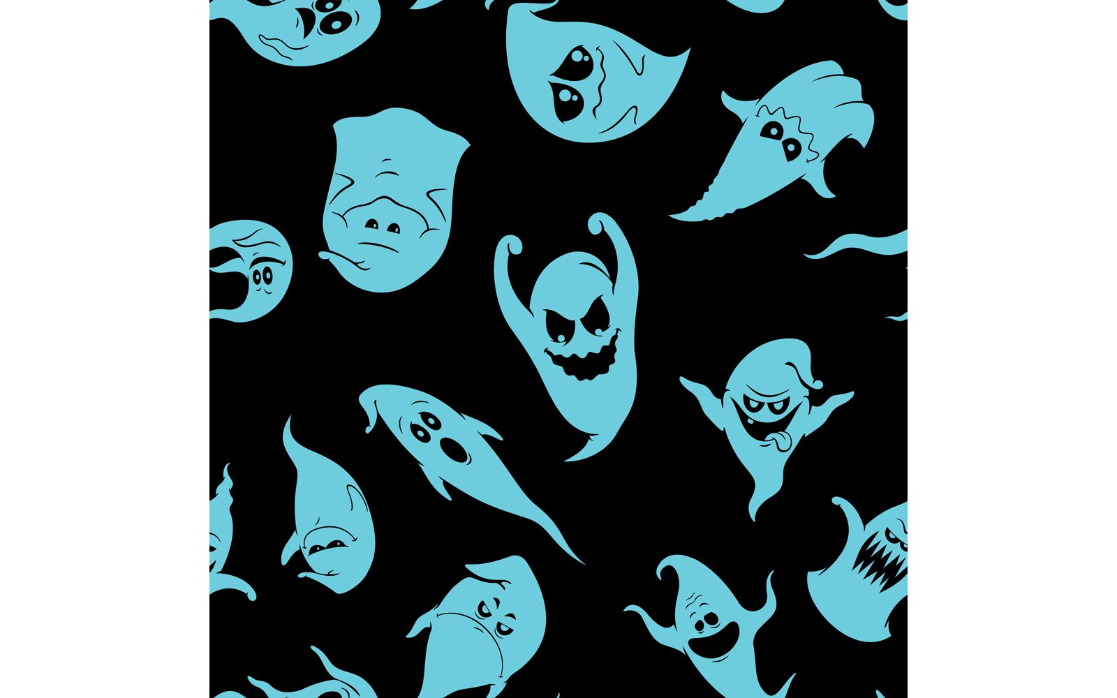 Ghosts Halloween Pattern - Illustration