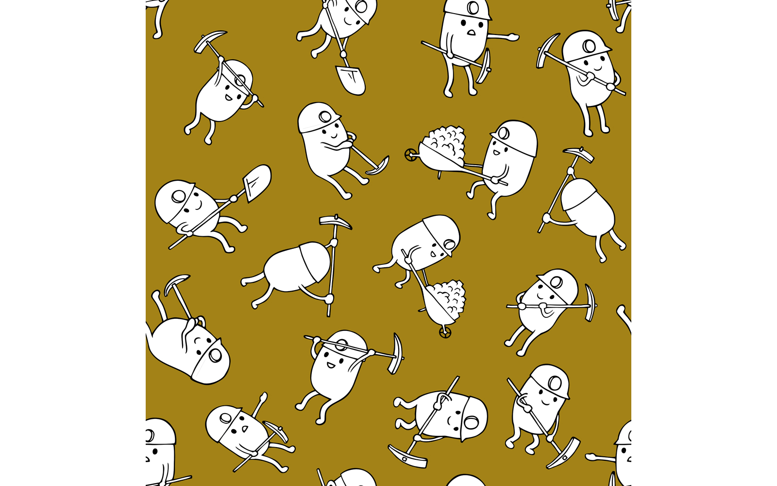 Miners Seamless Pattern - Illustration