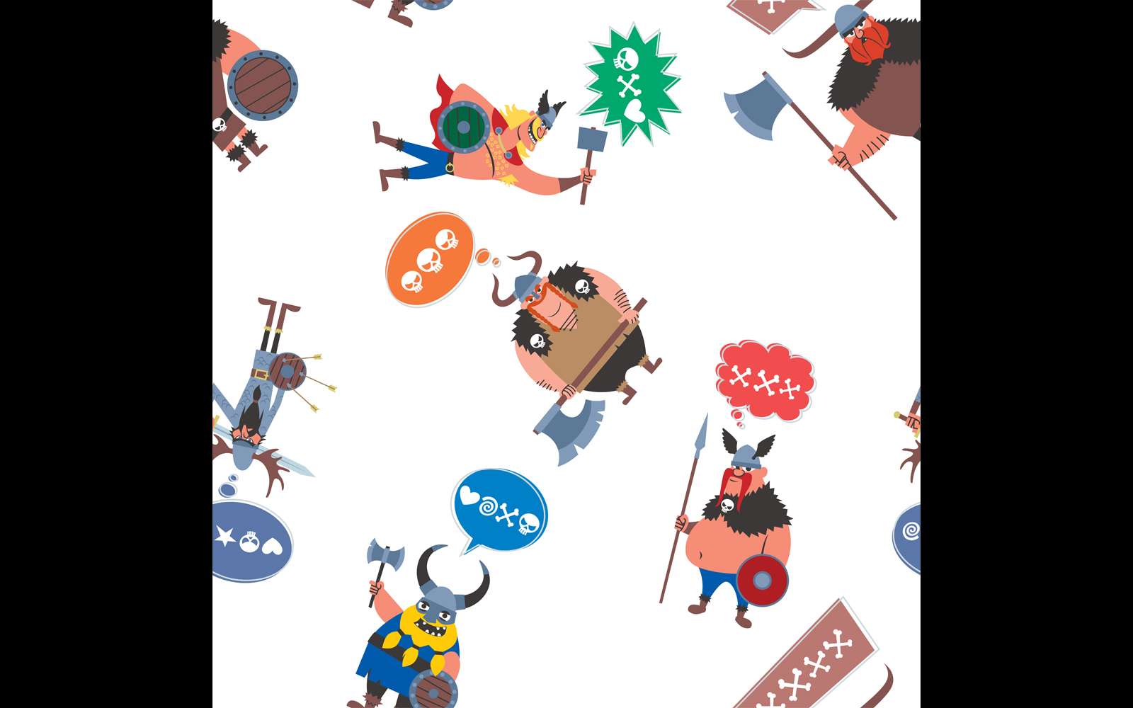 Viking Seamless Pattern - Illustration