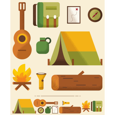 Camping Hiking Illustrations Templates 148345