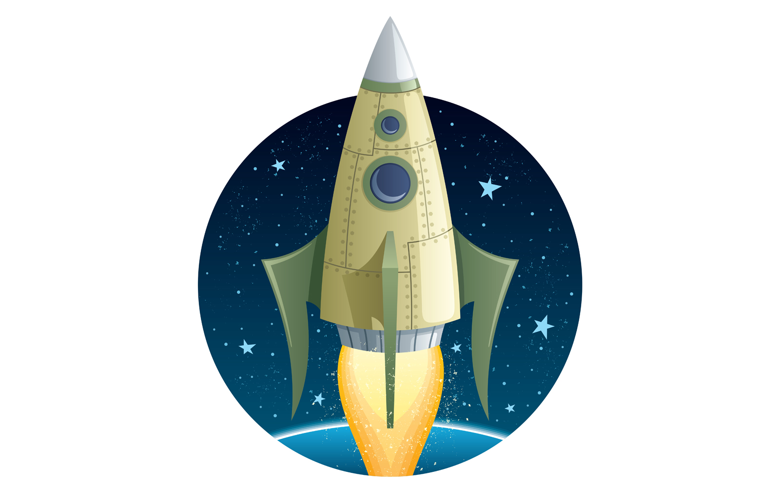 Rocket in Space - Illustration