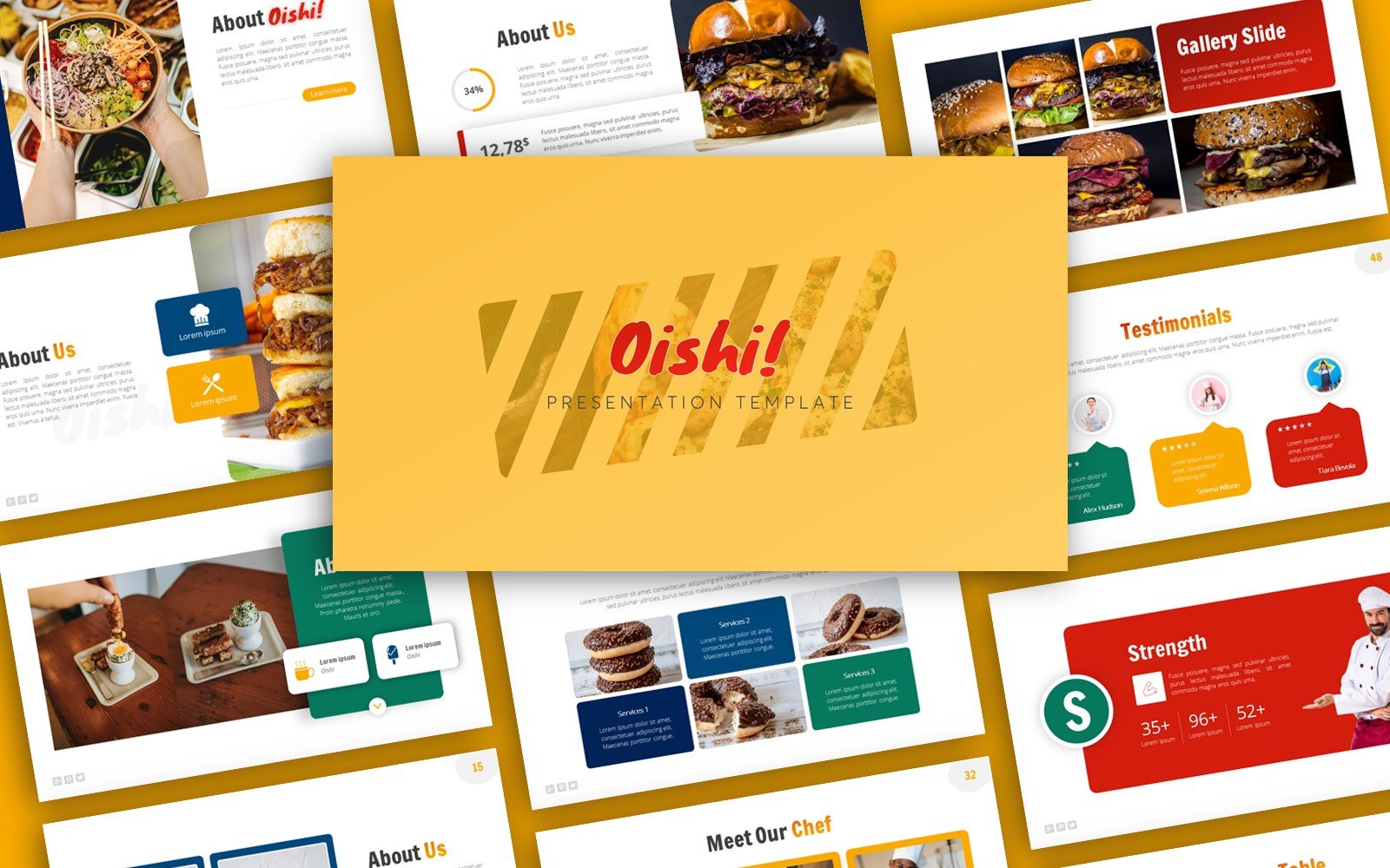 Oishi! Food Presentation PowerPoint template