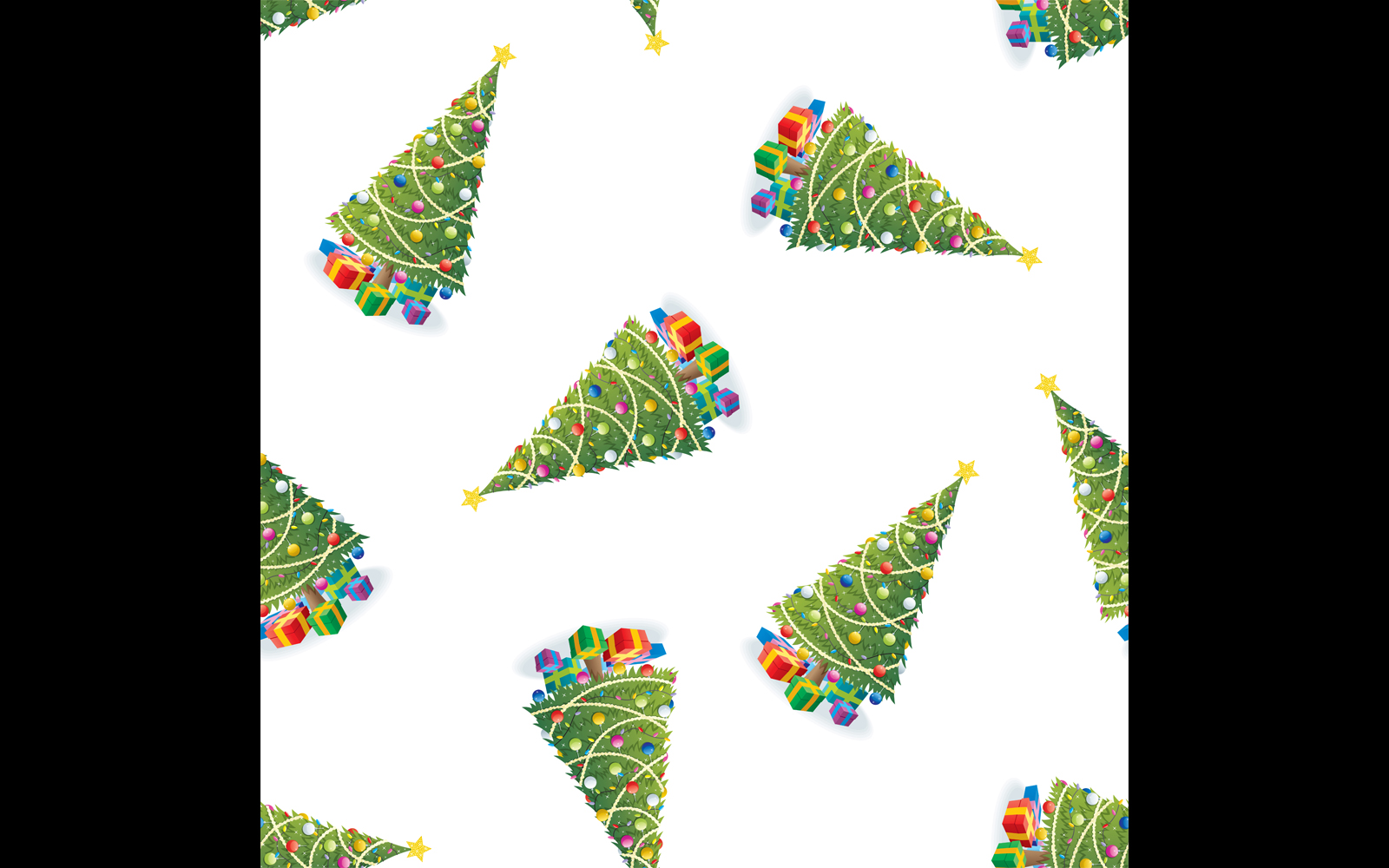 Christmas Tree and Gifts Colorful Pattern - Illustration