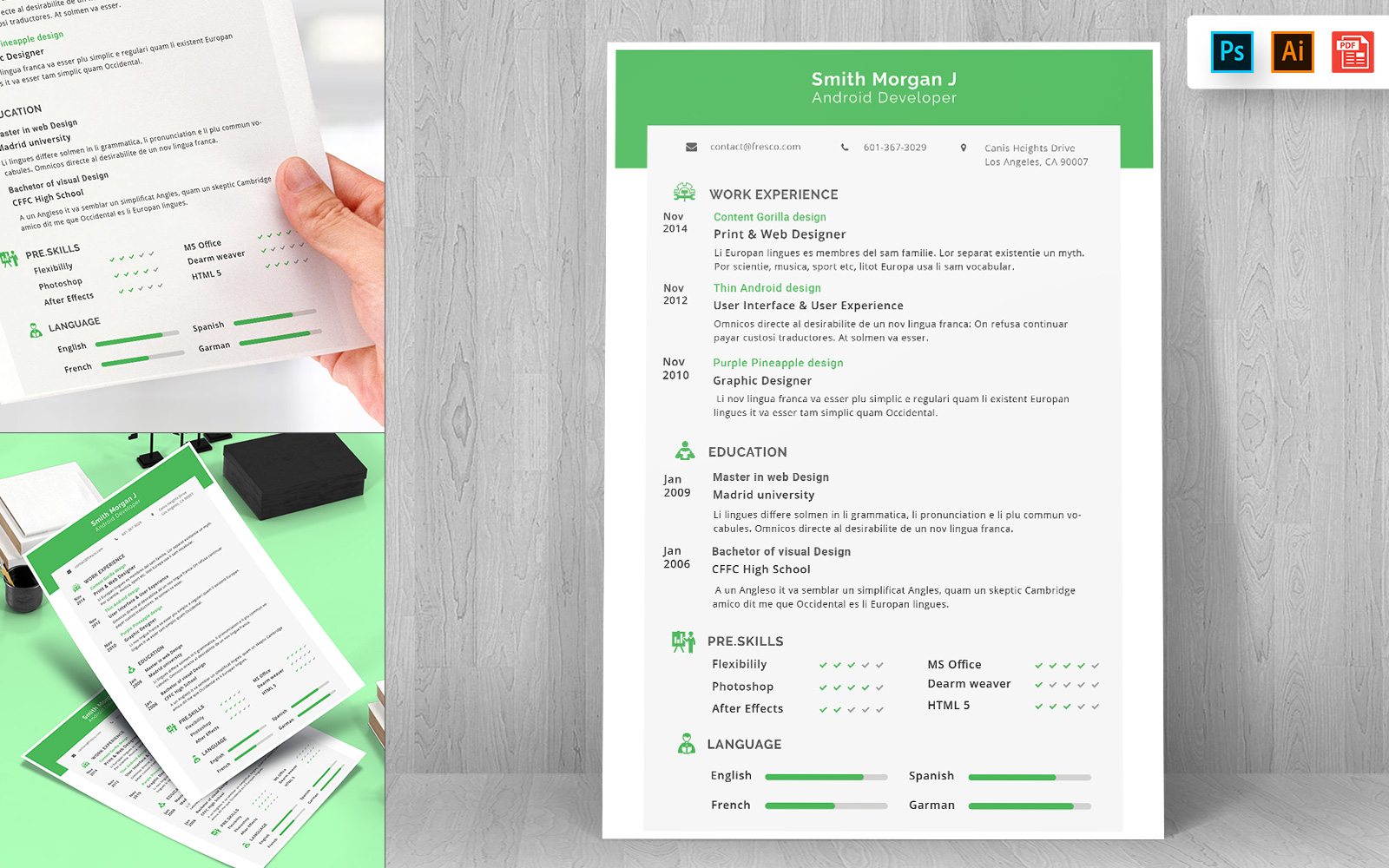 Modern CV Resume Template