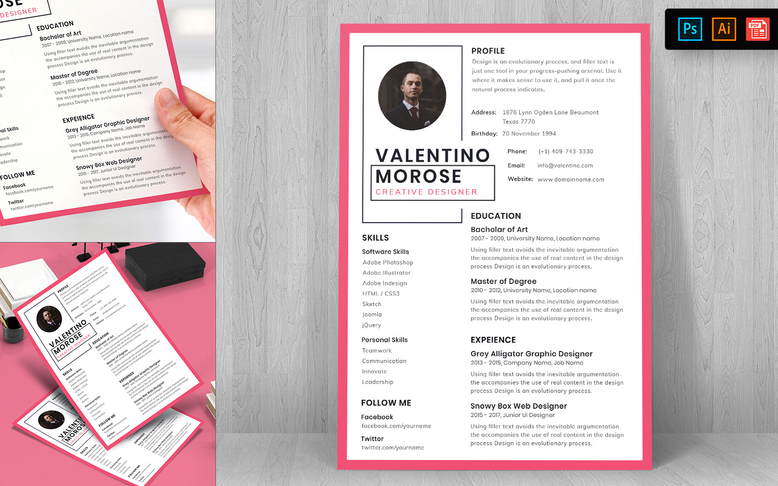 Professional CV Resume Template