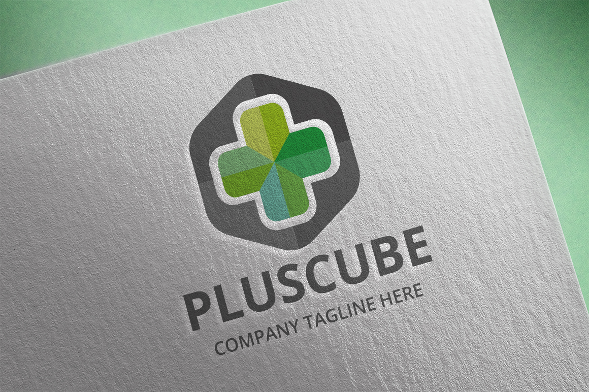 Plus Cube Logo Template