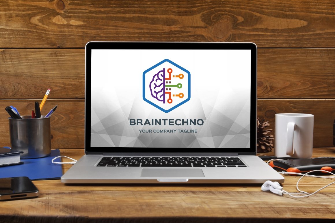 Brain Techno Logo Template