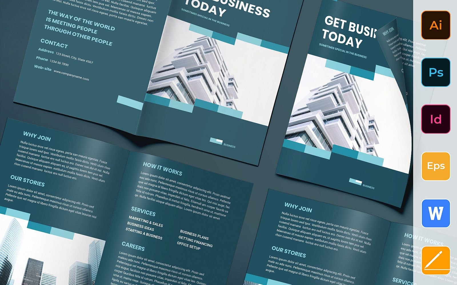 Business Networking Brochure Bifold - Corporate Identity Template