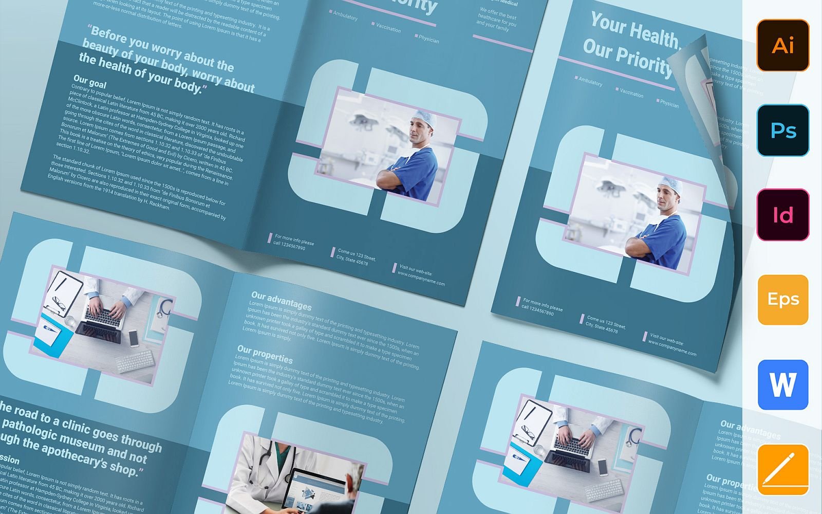 Clinic Brochure Bifold - Corporate Identity Template