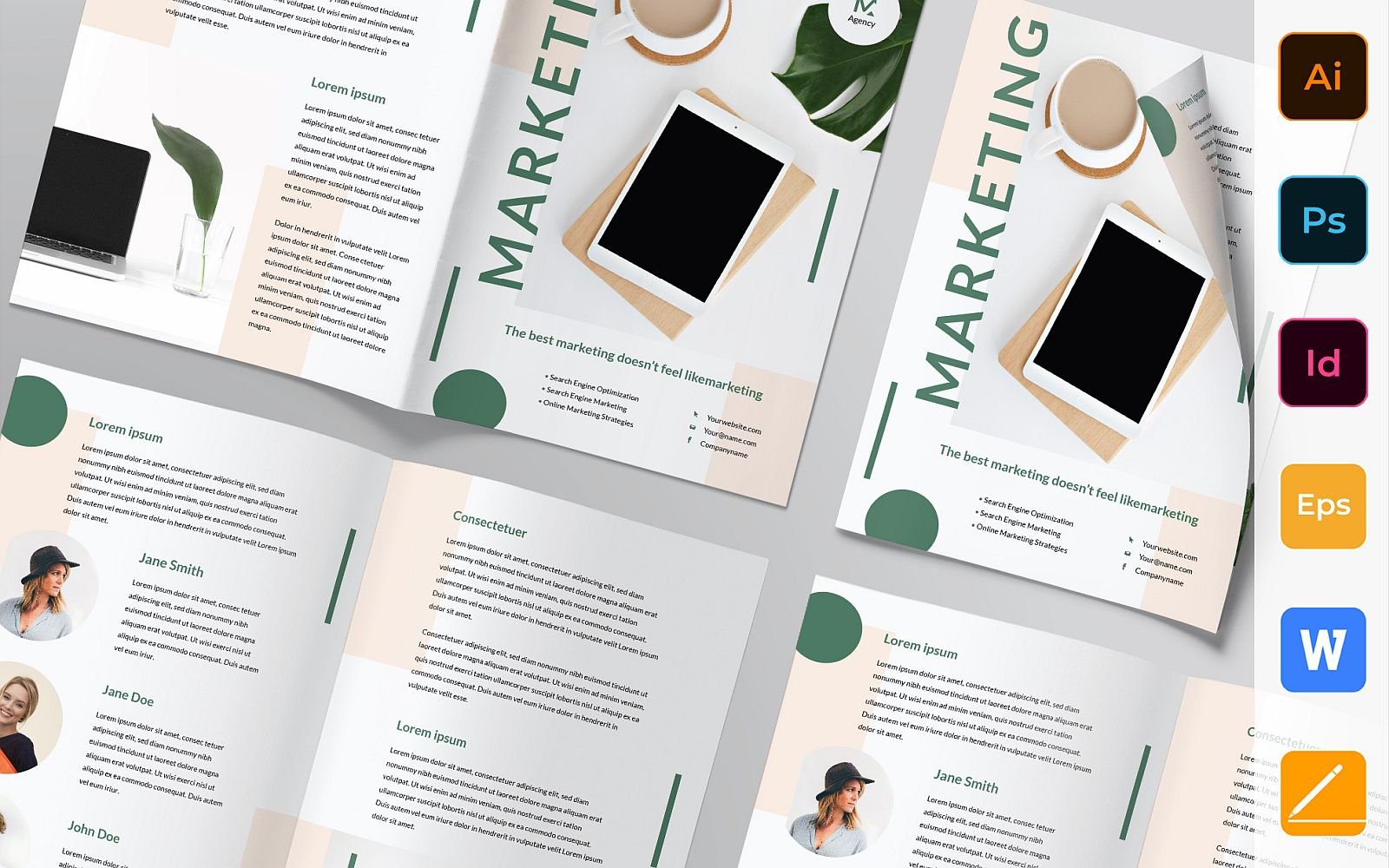 Digital Marketing Company Brochure Bifold - Corporate Identity Template