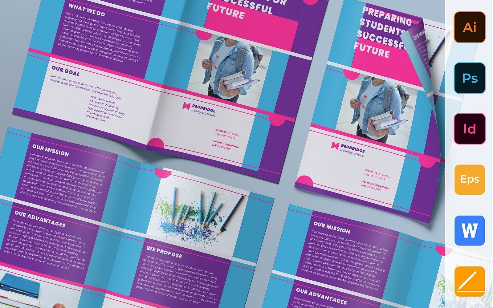 Education Brochure Bifold - Corporate Identity Template