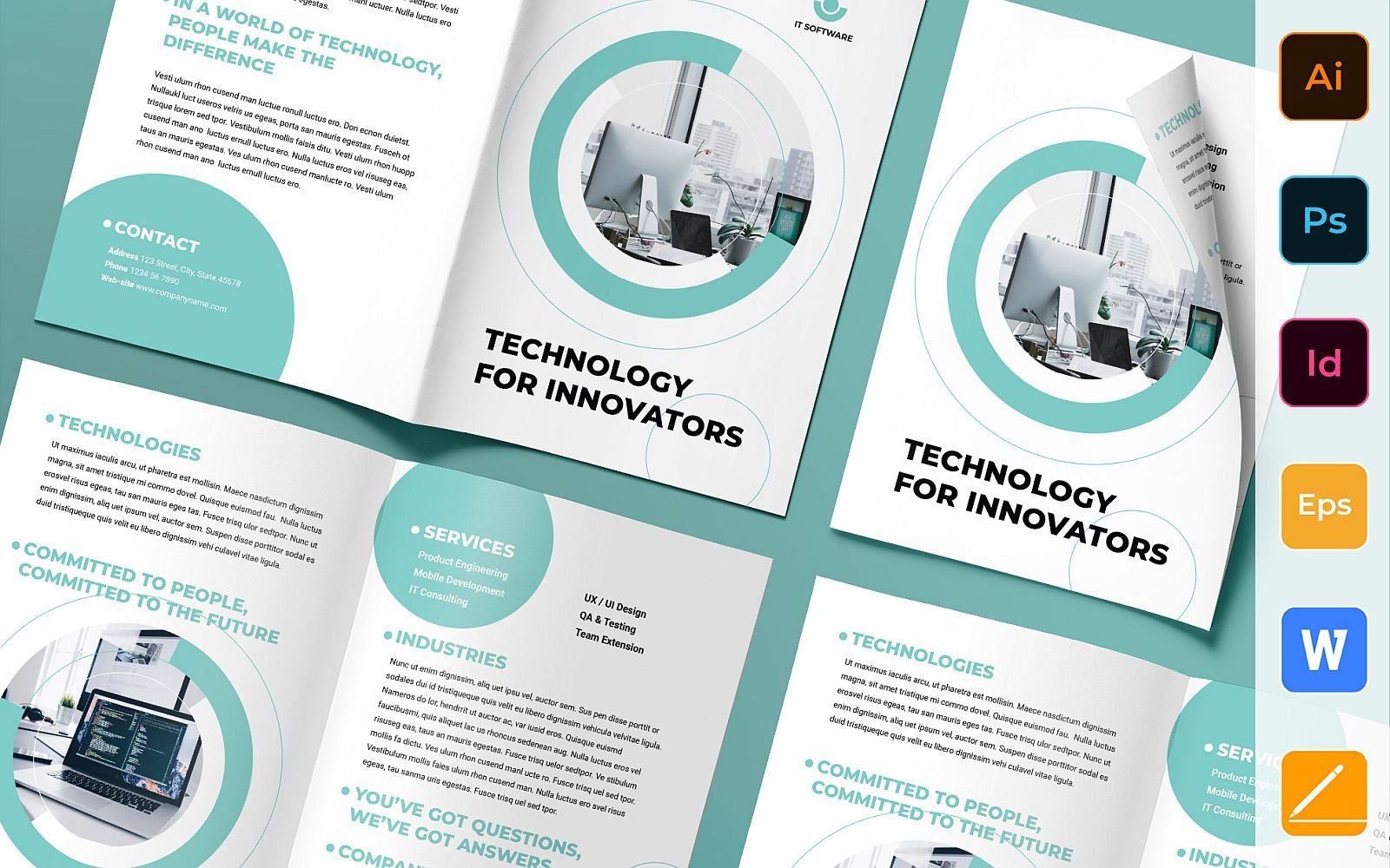 IT Software Brochure Bifold - Corporate Identity Template