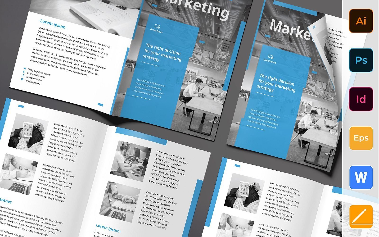 Marketing Company Brochure Bifold - Corporate Identity Template