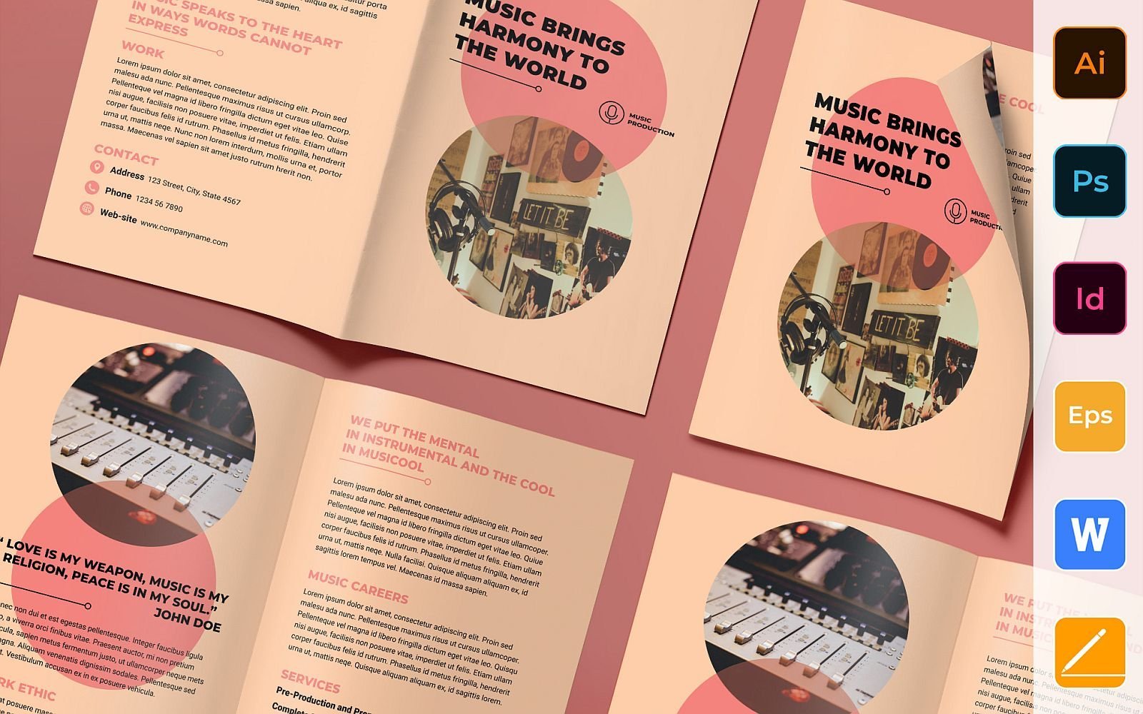 Music Production Brochure Bifold - Corporate Identity Template