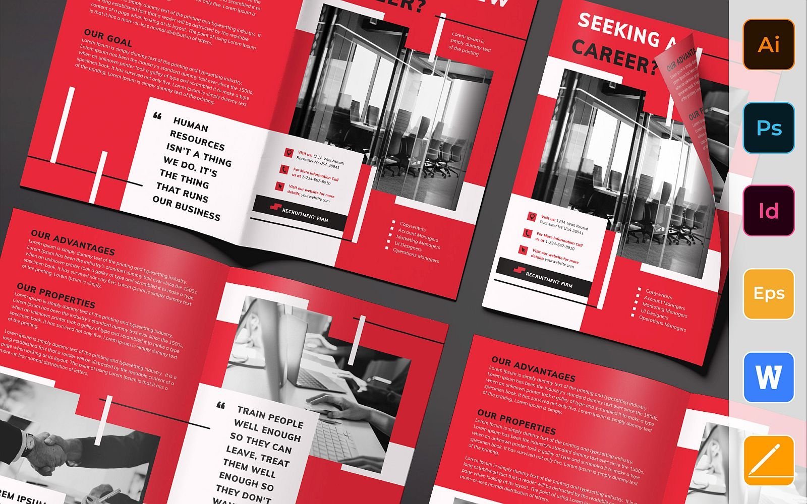 Recruitment Firm Brochure Bifold - Corporate Identity Template