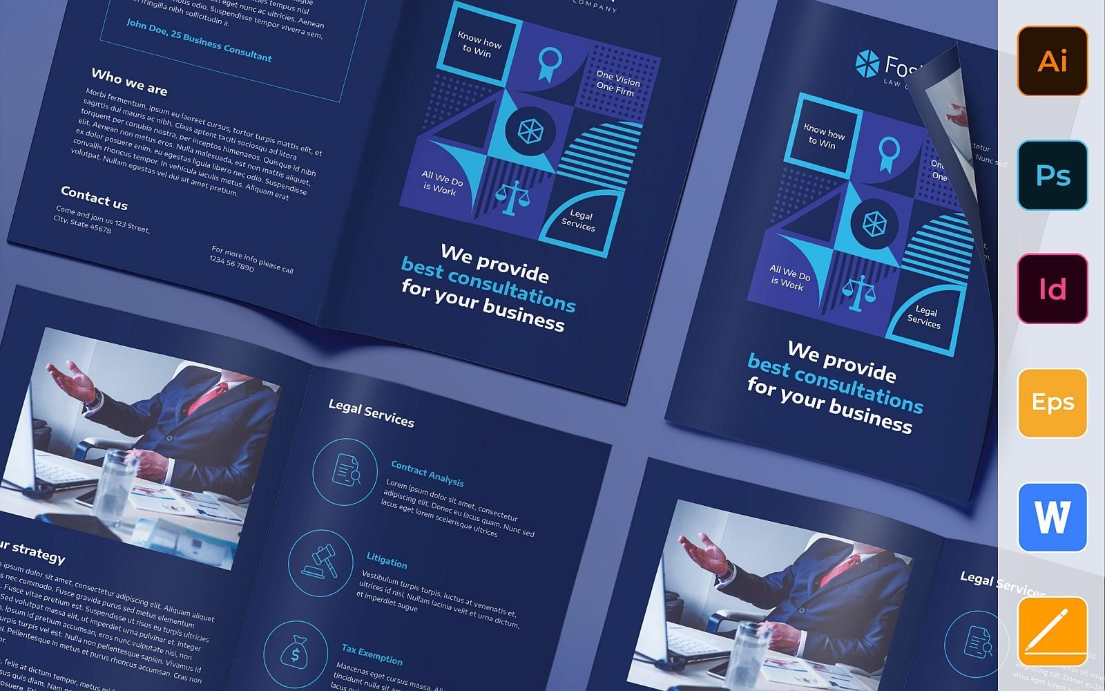 Law Company Brochure Bifold - Corporate Identity Template