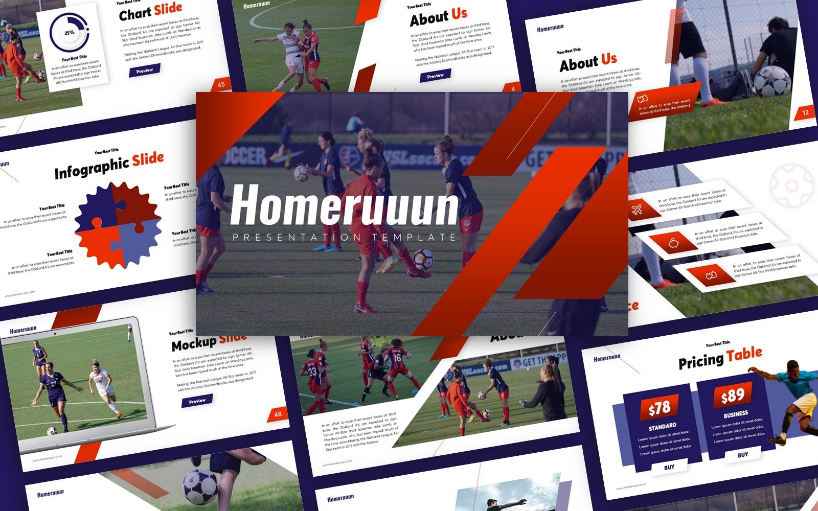 Homeruuun Sport Presentation PowerPoint template