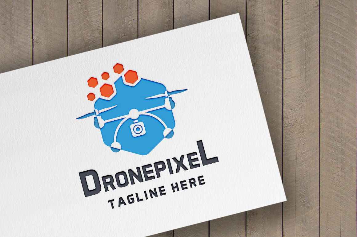 Drone Pixel Logo Template