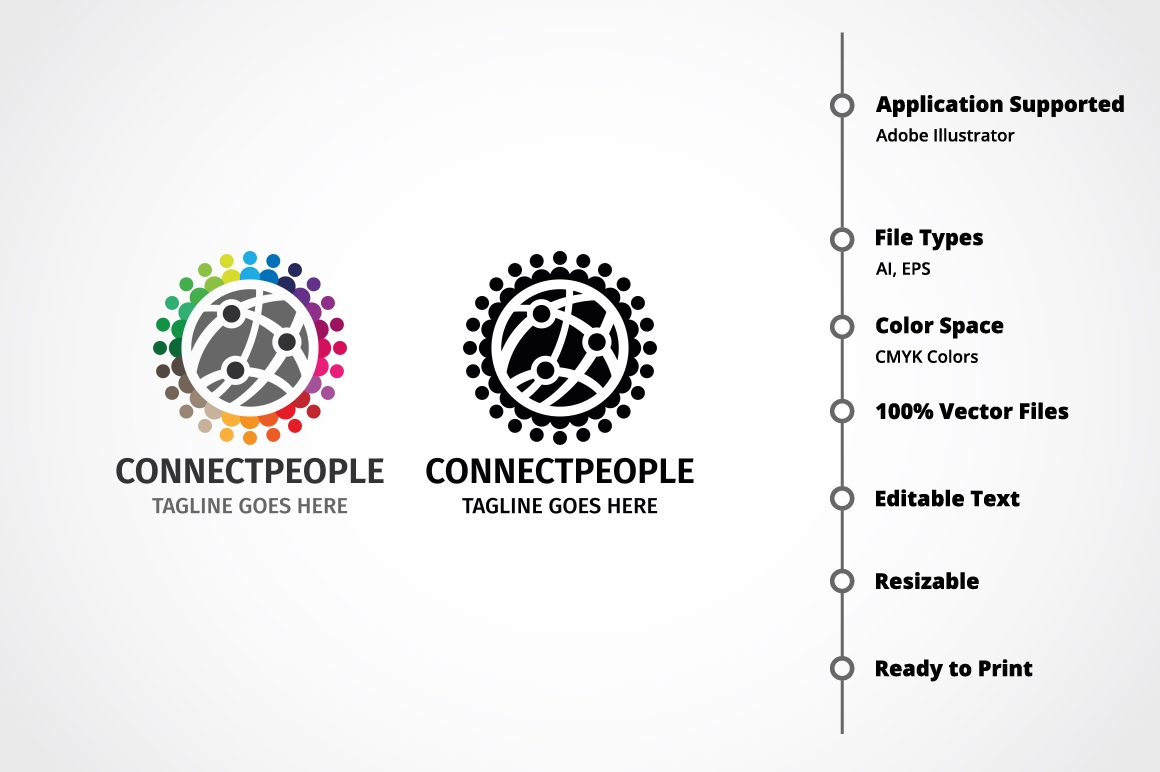 Connect People Logo Template