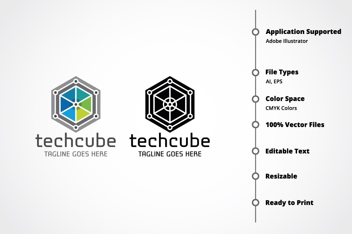 Techno Cube Logo Template