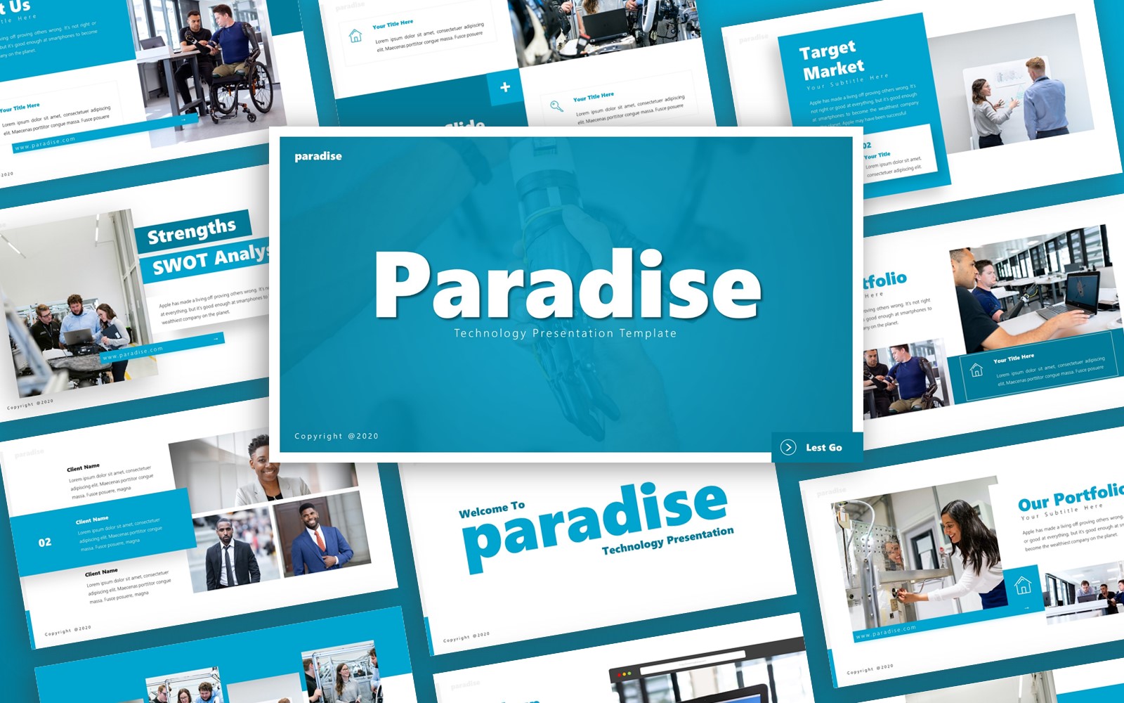 Paradise Technology Presentation PowerPoint template